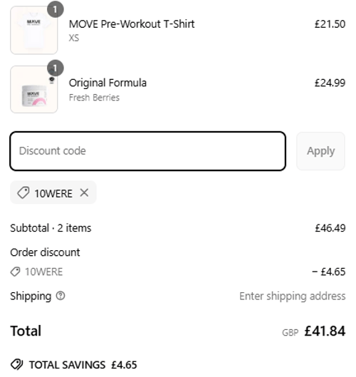 proof of working Move Pre-Workout discount codes 10WERE
