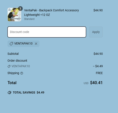 proof of working VentaPak coupon codes VENTAPAK10