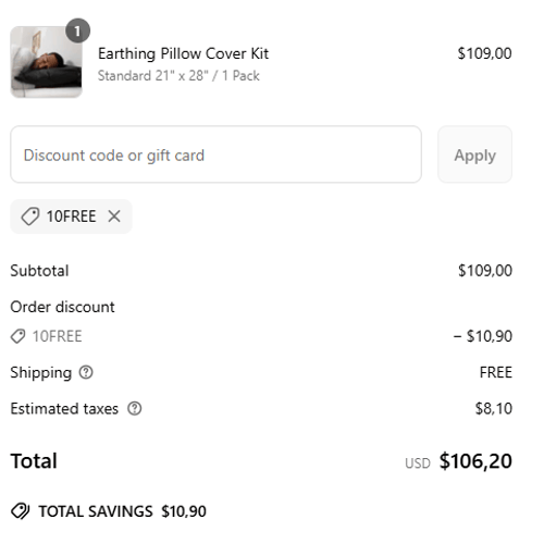 proof of working Earthing discount codes 10FREE
