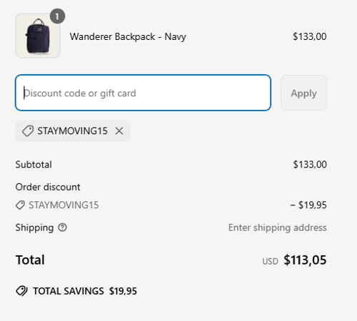 proof of working Freedom Of Movement coupon codes STAYMOVING15