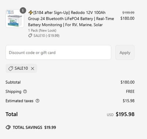 proof of working Redodo Power coupon codes SALE10