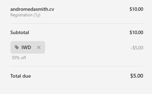 proof of working Hello.cv discount codes IWD