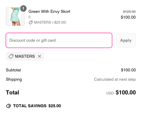 proof of working Golftini discount codes MASTERS