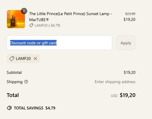 proof of working MarTUBE discount codes LAMP20