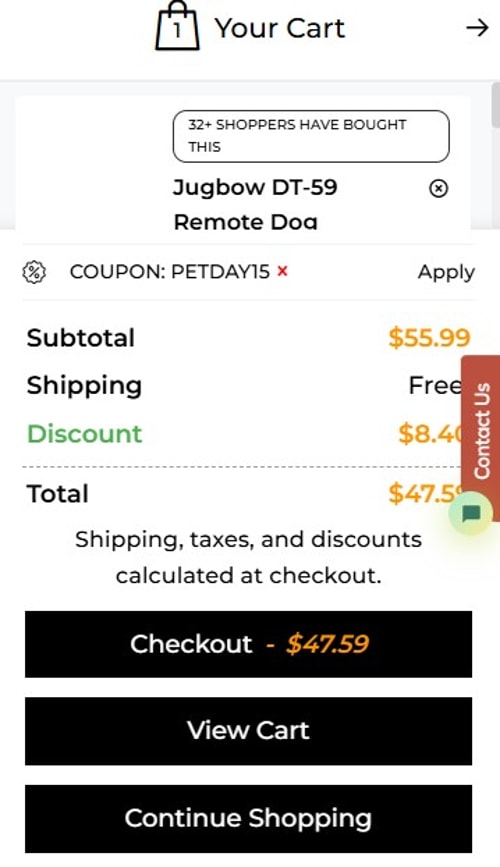 proof of working Jugbow coupon codes PETDAY15