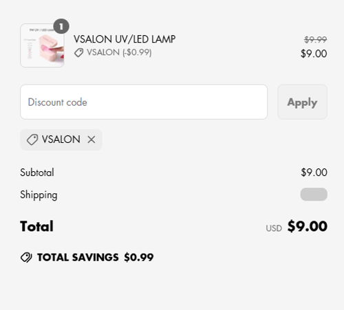 proof of working VSALON discount codes VSALON