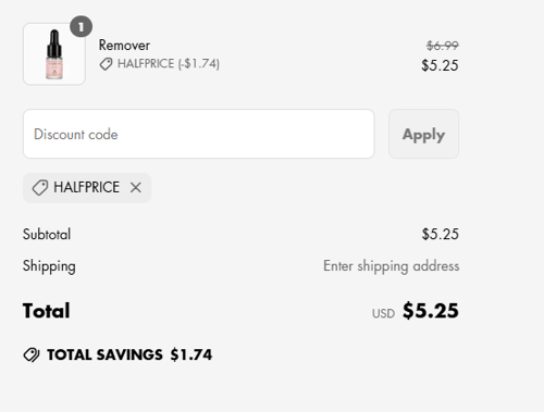 proof of working VSALON discount codes FLUTTER