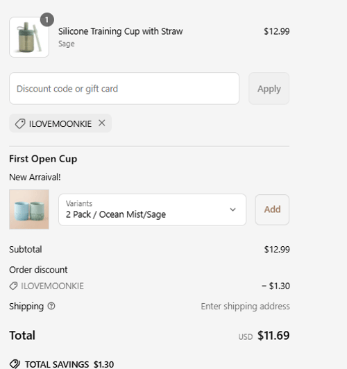 proof of working Moonkie discount codes ILOVEMOONKIE