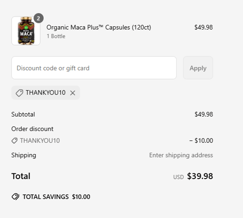 proof of working Maju Superfoods coupon codes THANKYOU10