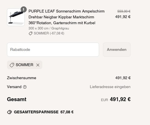 proof of working PURPLE LEAF aktionscodes SOMMER
