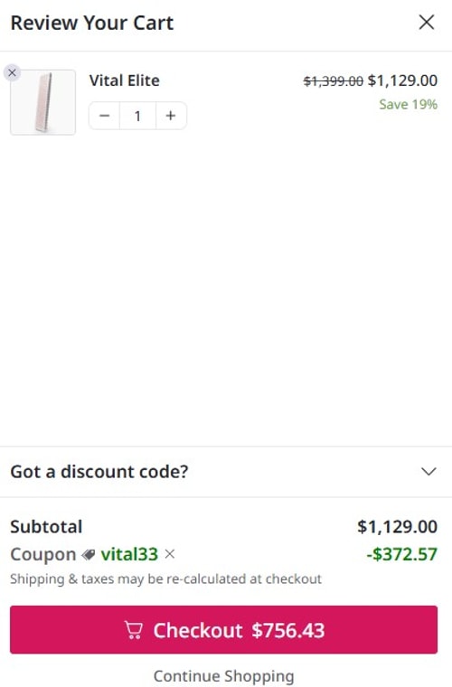 proof of working Vital Red Light discount codes VITA✱✱✱