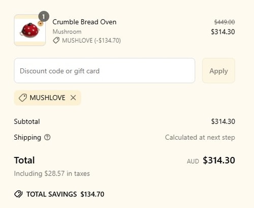 proof of working Crumble Cookware discount codes MUSHLOVE