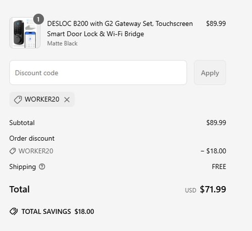 proof of working DESLOC coupon codes WORKER20