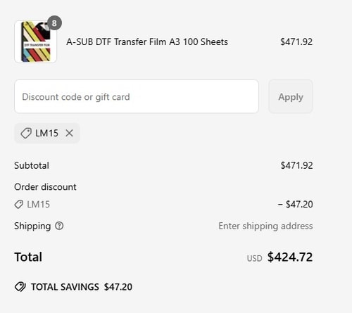 proof of working A-SUB coupon codes LM15