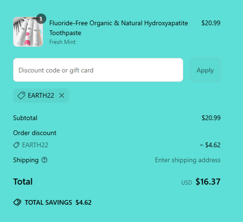 proof of working ORL Organic Oral Care discount codes EARTH22