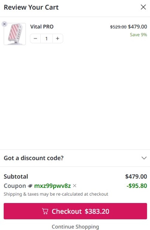 proof of working Vital Red Light discount codes mxz99pwv8z