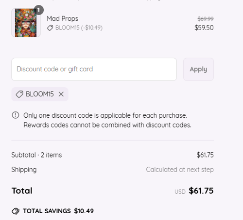 proof of working Dreamer Designs discount codes BLOOM15