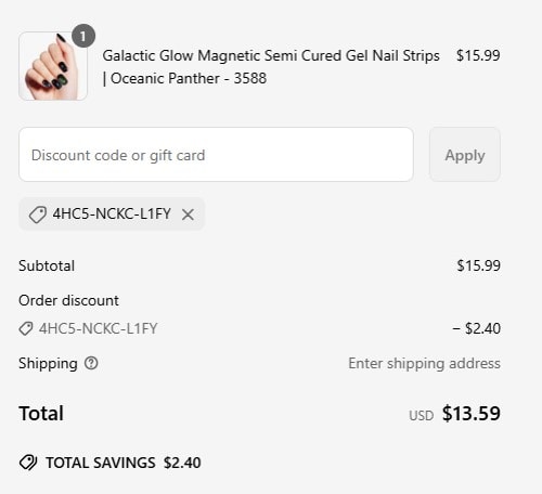 proof of working Danni & Toni coupon codes 4HC5-NCKC-L1FY