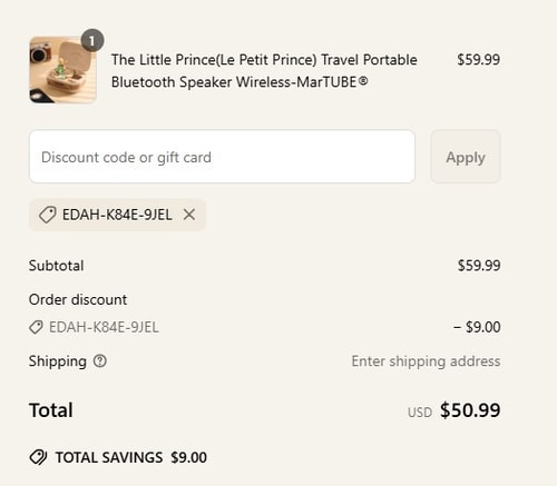 proof of working MarTUBE discount codes EDAH-K84E-9JEL