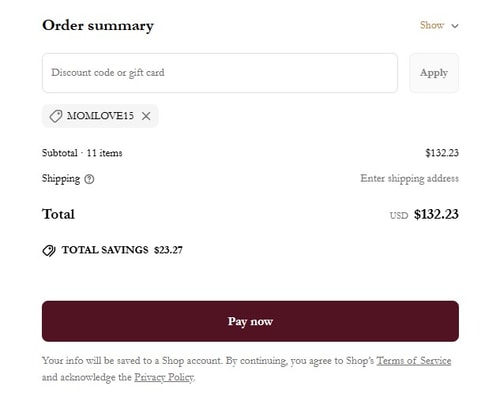 proof of working 18 Chestnuts coupon codes MOMLOVE15