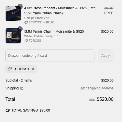 proof of working IceClique Jewelry discount codes TCROSS1
