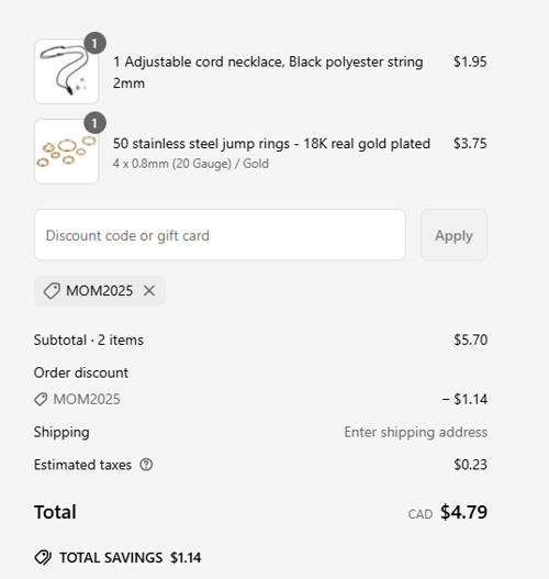 proof of working Bonjour Handmade coupon codes MOM2025