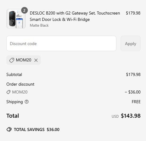 proof of working DESLOC coupon codes MOM20