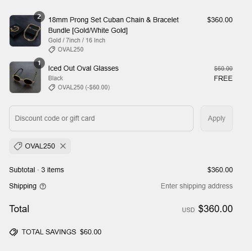 proof of working IceClique Jewelry discount codes OVAL250