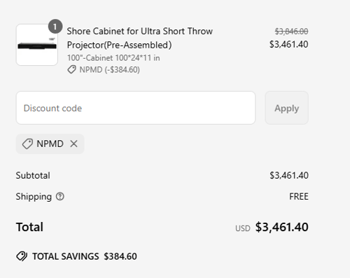 proof of working Nothing Projector discount codes NPMD