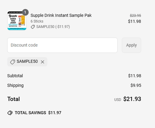 proof of working Supple coupon codes SAMPLE50