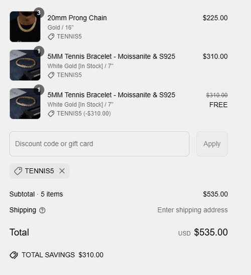 proof of working IceClique Jewelry discount codes TENNIS5