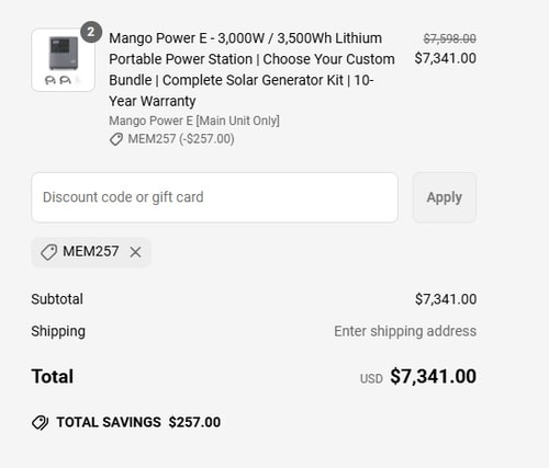 proof of working ShopSolar discount codes MEM257