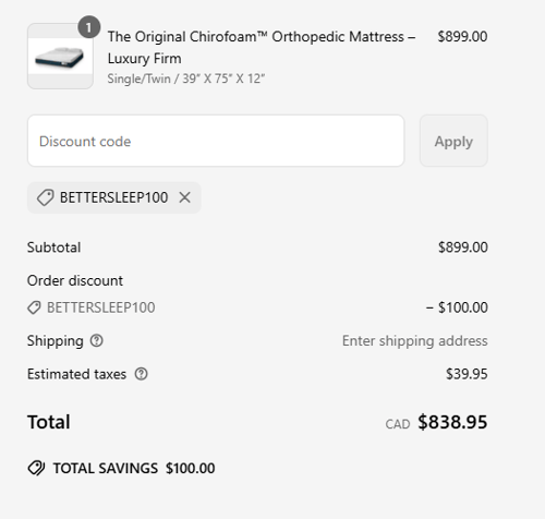 proof of working Chirofoam coupon codes BETTERSLEEP100