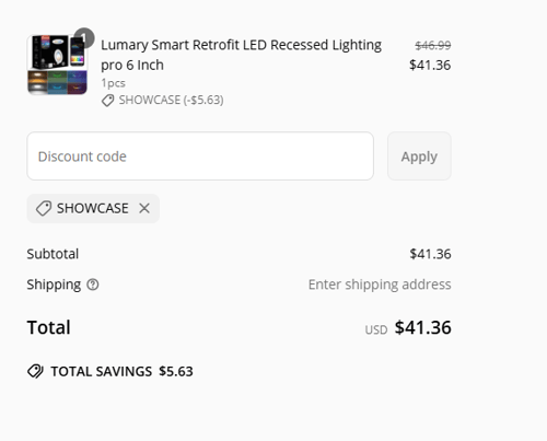 proof of working Lumary discount codes SHOWCASE