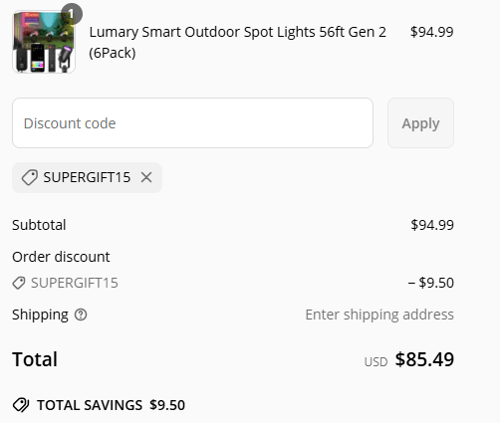 proof of working Lumary discount codes SUPERGIFT15