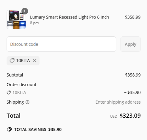 proof of working Lumary discount codes 10KITA