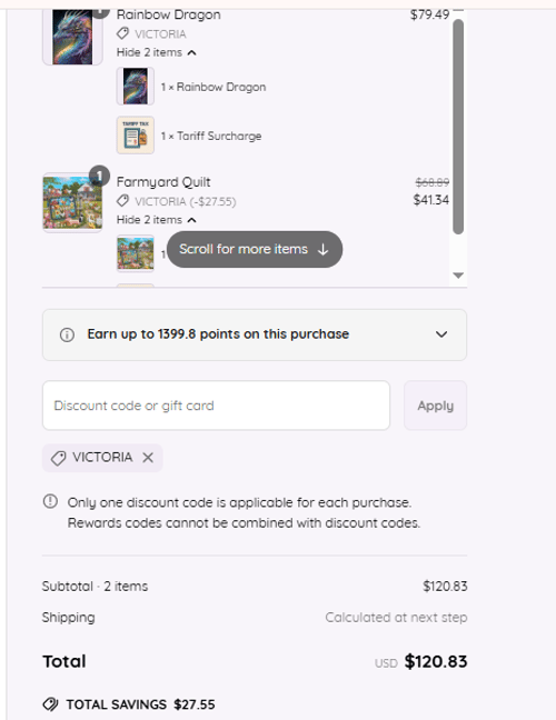 proof of working Dreamer Designs discount codes VICTORIA
