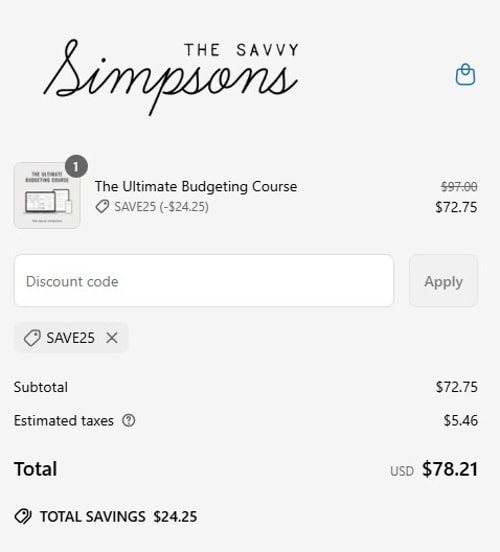 proof of working The Savvy Simpsons coupon codes SAVE25