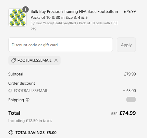 proof of working ChildrensFootball.com discount codes FOOTBALLS5EMAIL