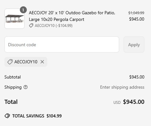proof of working AECOJOY coupon codes AECOJOY10