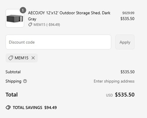 proof of working AECOJOY coupon codes MEM15