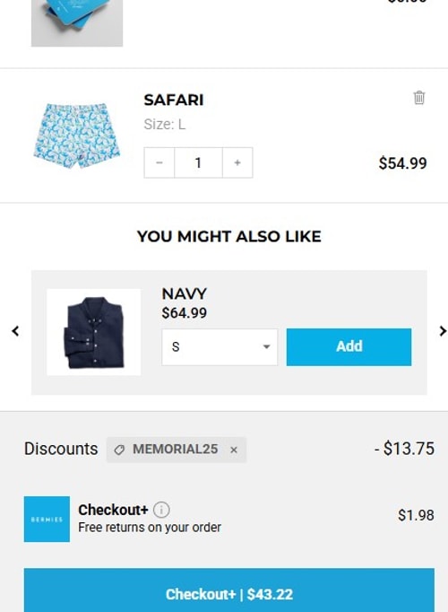 proof of working Bermies discount codes MEMORIAL25