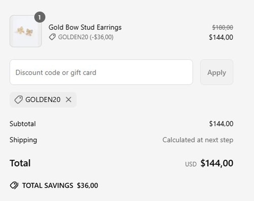 proof of working SORU JEWELLERY discount codes GOLDEN20