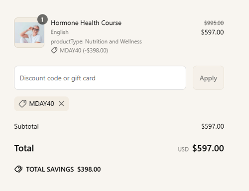 proof of working Institute for Integrative Nutrition discount codes MDAY40