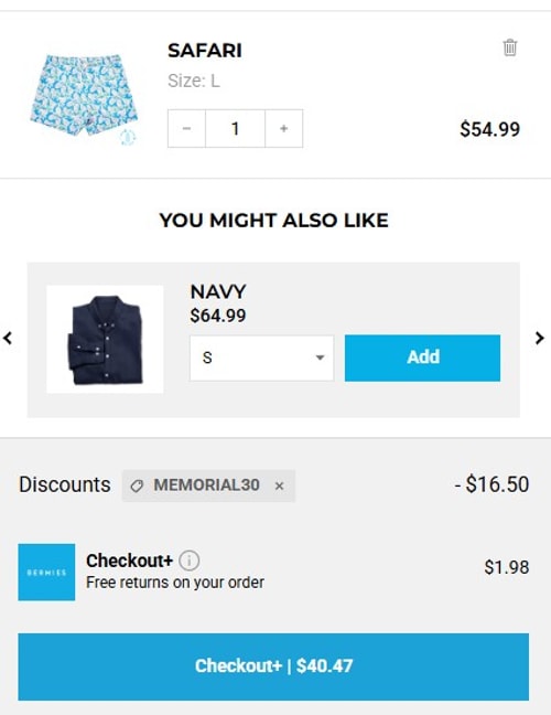 proof of working Bermies discount codes MEMORIAL30