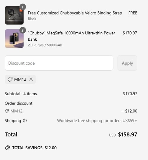 proof of working ChubbyCable discount codes MM12