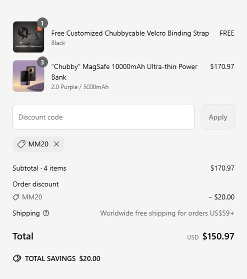 proof of working ChubbyCable discount codes MM20