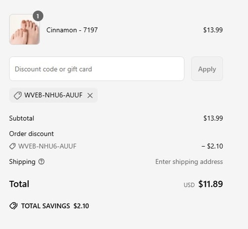 proof of working Danni & Toni coupon codes WVEB-NHU6-AUUF