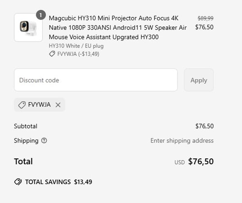 proof of working Magcubic discount codes FVYWJA