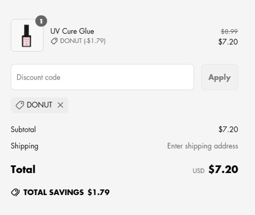 proof of working VSALON discount codes Donut